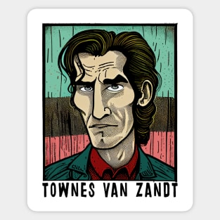 Townes Van Zandt •• Retro Illustration Sticker